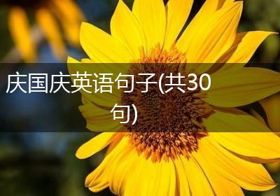 庆国庆英语句子(共30句)