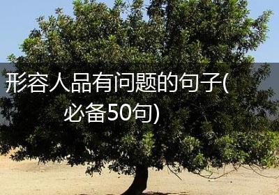 形容人品有问题的句子(必备50句)