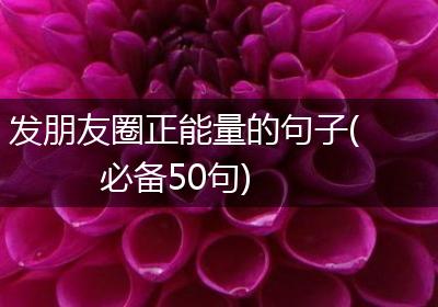 发朋友圈正能量的句子(必备50句)