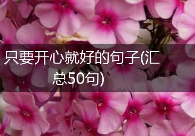 只要开心就好的句子(汇总50句)