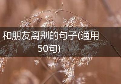 和朋友离别的句子(通用50句)