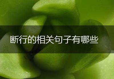 断行的相关句子有哪些