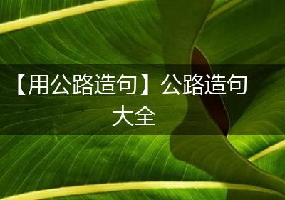 【用公路造句】公路造句大全