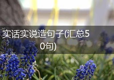 实话实说造句子(汇总50句)