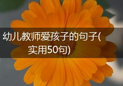 幼儿教师爱孩子的句子(实用50句)