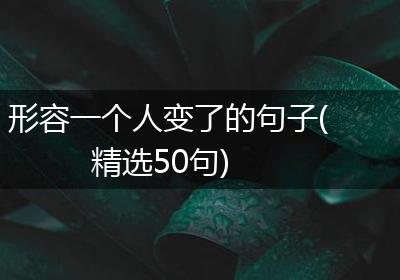 形容一个人变了的句子(精选50句)