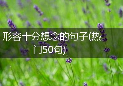 形容十分想念的句子(热门50句)