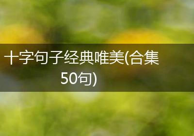 十字句子经典唯美(合集50句)