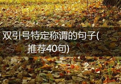 双引号特定称谓的句子(推荐40句)