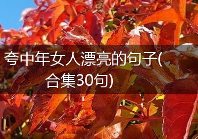 夸中年女人漂亮的句子(合集30句)