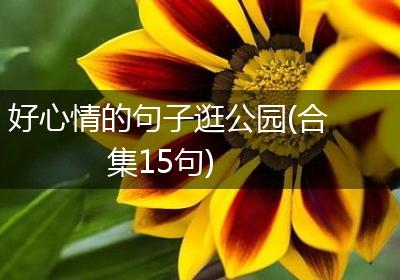 好心情的句子逛公园(合集15句)
