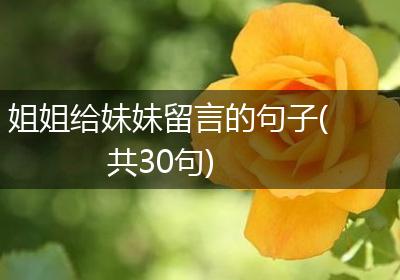 姐姐给妹妹留言的句子(共30句)