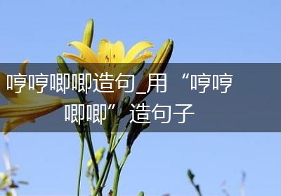 哼哼唧唧造句_用“哼哼唧唧”造句子