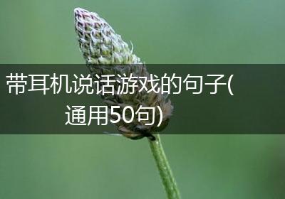 带耳机说话游戏的句子(通用50句)