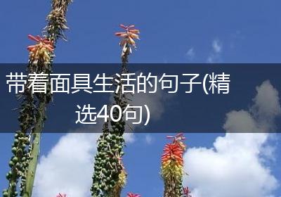 带着面具生活的句子(精选40句)