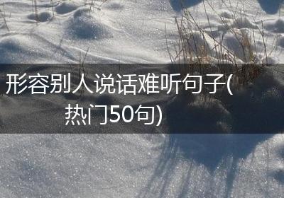形容别人说话难听句子(热门50句)