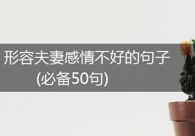 形容夫妻感情不好的句子(必备50句)