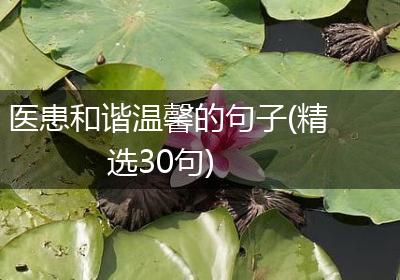 医患和谐温馨的句子(精选30句)