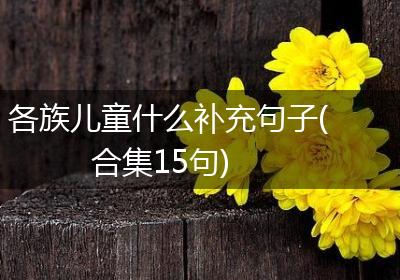 各族儿童什么补充句子(合集15句)