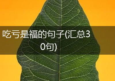 吃亏是福的句子(汇总30句)