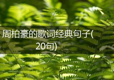 周柏豪的歌词经典句子(20句)