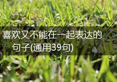 喜欢又不能在一起表达的句子(通用39句)