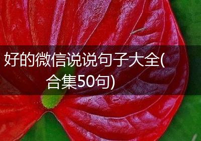 好的微信说说句子大全(合集50句)