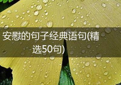 安慰的句子经典语句(精选50句)