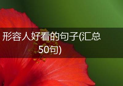 形容人好看的句子(汇总50句)