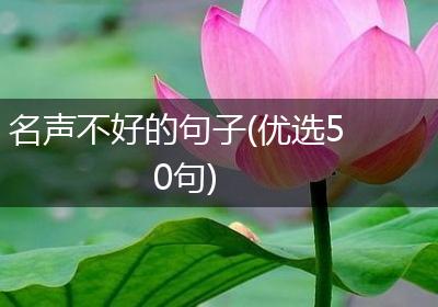 名声不好的句子(优选50句)