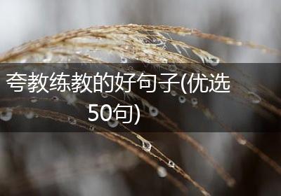 夸教练教的好句子(优选50句)