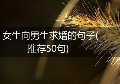 女生向男生求婚的句子(推荐50句)