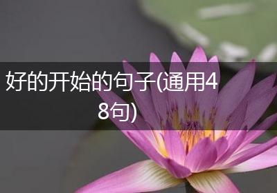 好的开始的句子(通用48句)