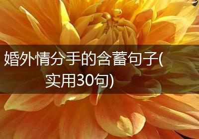 婚外情分手的含蓄句子(实用30句)