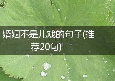 婚姻不是儿戏的句子(推荐20句)