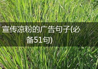 宣传凉粉的广告句子(必备51句)