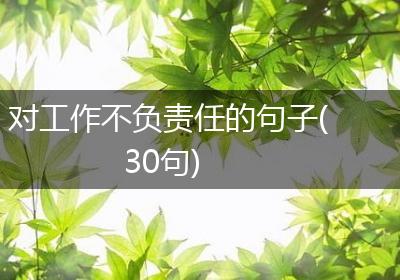 对工作不负责任的句子(30句)