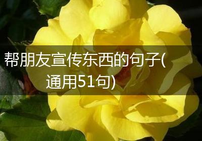 帮朋友宣传东西的句子(通用51句)