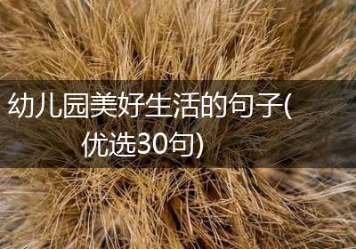 幼儿园美好生活的句子(优选30句)