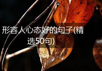 形容人心态好的句子(精选50句)