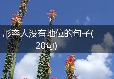 形容人没有地位的句子(20句)