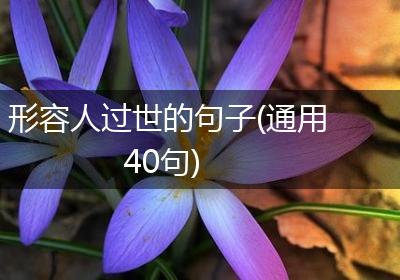 形容人过世的句子(通用40句)