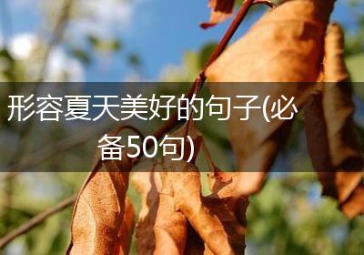 形容夏天美好的句子(必备50句)