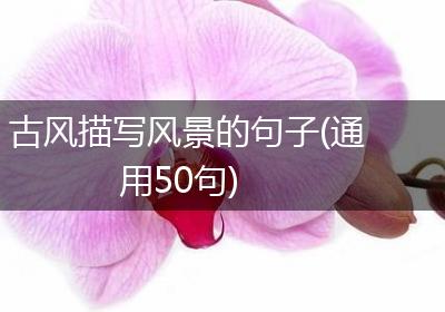 古风描写风景的句子(通用50句)