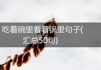 吃着碗里看着锅里句子(汇总50句)
