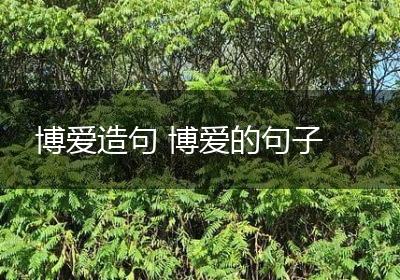 博爱造句 博爱的句子
