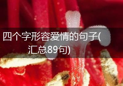 四个字形容爱情的句子(汇总89句)