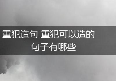 重犯造句 重犯可以造的句子有哪些