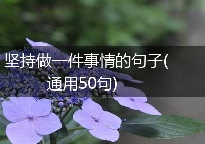 坚持做一件事情的句子(通用50句)