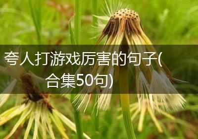 夸人打游戏厉害的句子(合集50句)
